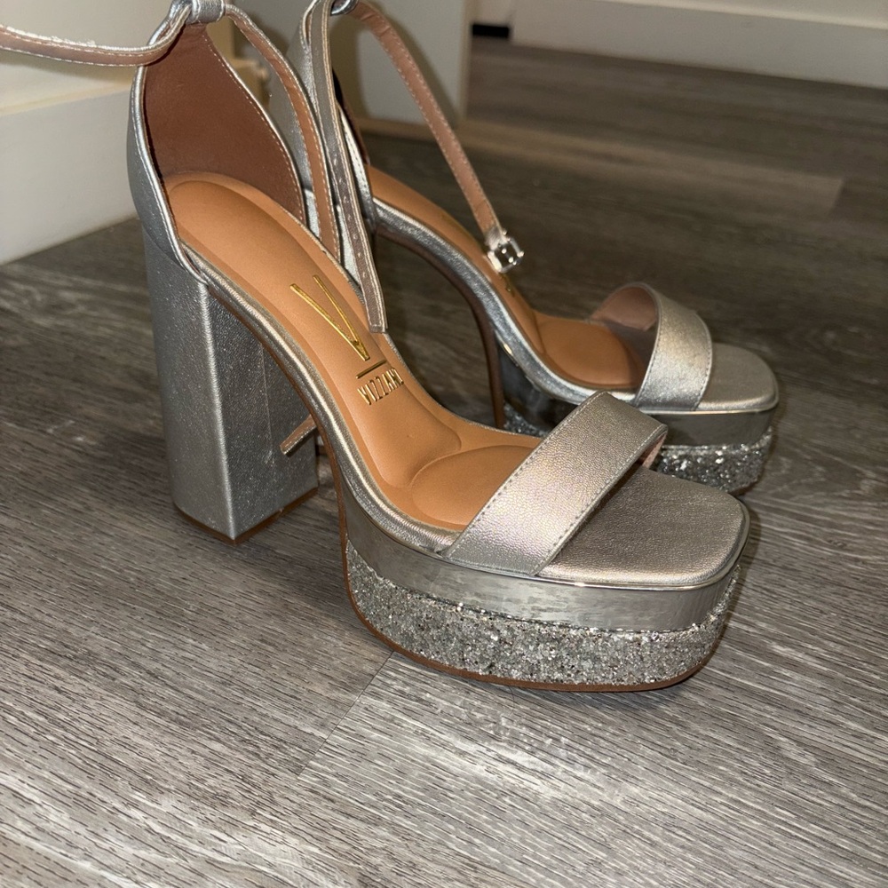 Silver Platform Heels - image 4